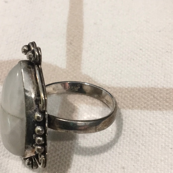 Sterling Rainbow Moonstone Ring, 10 - Picture 3 of 5